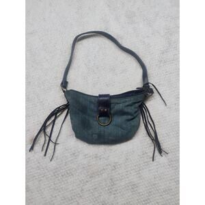 Vintage Y2K Denim Shoulder Bag Jean Purse Boho Hobo Handbag fringe cowgirl
